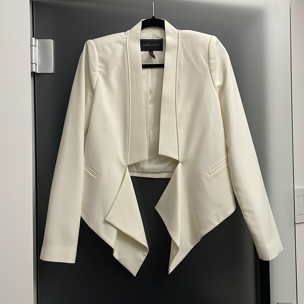 - BCBGMaxazria blazer. Color white. Size XS